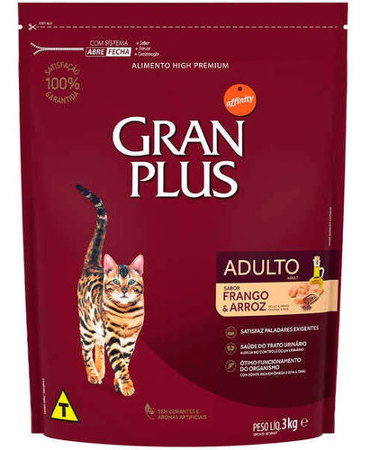 Ração Granplus Gato Adulto Frango E Arroz 3kg