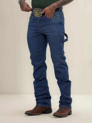 Calça Country Muladeiro Carpinteira Masculina Rodeio Azul C