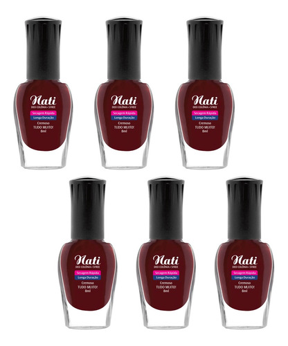 Esmalte Nati 5free - Tudo Muito - Kit Com 6 Frascos