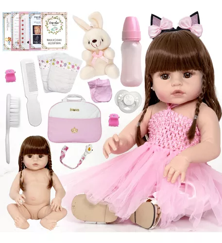 Boneca Bebê Reborn Silicone Menina Bailarina 22 Acessórios - USA