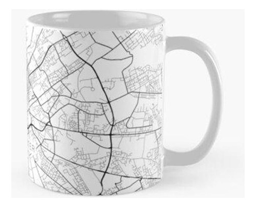 Taza Mapa De Manchester, Inglaterra - Blanco Y Negro Calidad