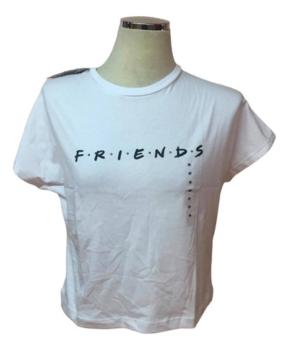 Polera Manga Corta, Blanca Friends