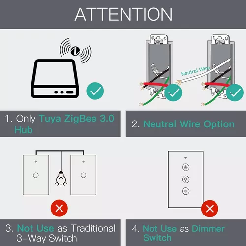 Interruptor táctil Tuya para luces de pared Smart Zigbee 3.0