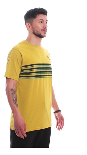 Imagen 3 de 7 de Polera De Hombre Manga Corta Hang Loose Eco Beach Mostaza