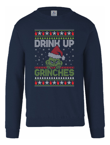 Sudadera Unisex Drink Up Grinch Ugly Sweater Navidad