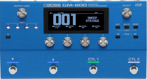 Pedal Sintetizador De Guitarra Y Bajo Boss® Gm-800 Color Azul