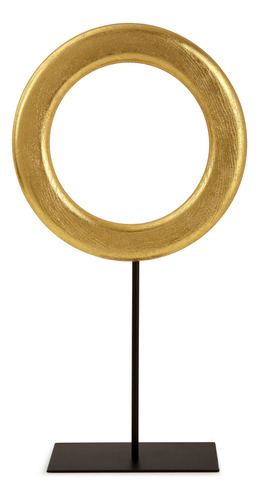 Escultura Aro Dourado Em Polirresina Mart 50cm