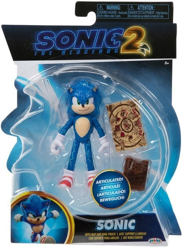 Figura Sonic 2 The Hedgehog Articulada Wawe2 Mapa Y Bolsa