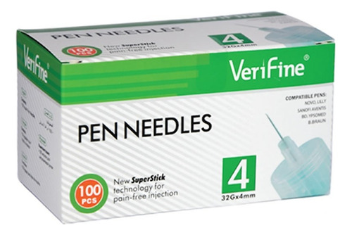 100 Agujas Para Lápices De Insulina ( Pen Needles ) Mm