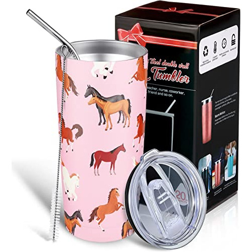 Regalos De Caballo  Vaso De 20 Oz Mujeres, Taza De Acer...