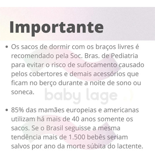 Saco Para Bebê Dormir Protegido Soft C/ Zíper E Manga Rosa P