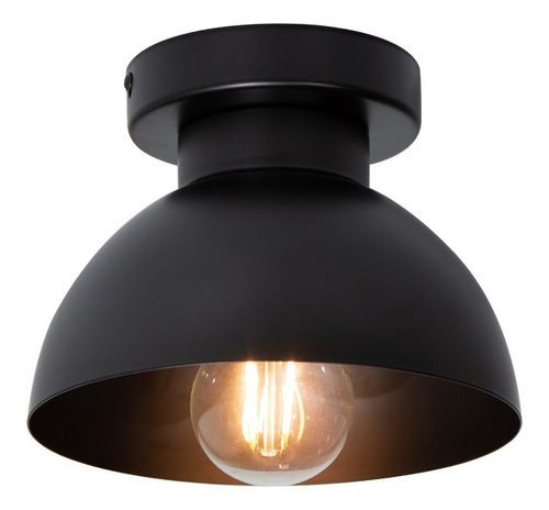 Lámpara De Techo Negro Mate 1 Luz  E27 60w