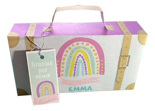 Kit Imprimible Valija Arco Iris Personalizada!