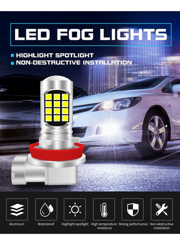 Kit De Faros Antiniebla Led H11 6000k Bicolor Amarillo