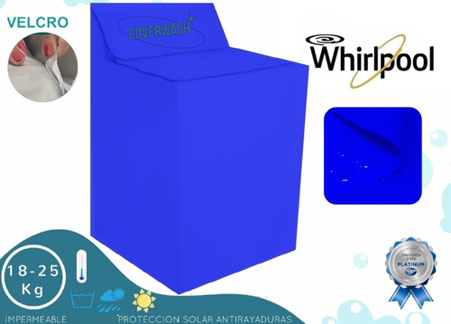 Funda Lavadora Whirlpool Xpert System 24kg Tablero Azul