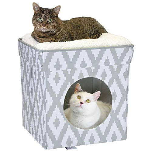 Kitty City - Cama Grande Para Gatos, Cubo, Condos, Desplegab