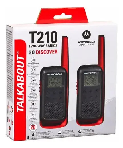 Rádio Talkabout Motorola T210br 32km E Fone De Ouvido Bandas De Freqüência Frs Cor Vermelho