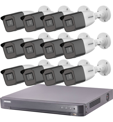 Kit Seguridad Hikvision Dvr 16 + 12 Camaras 1080p Varifocal