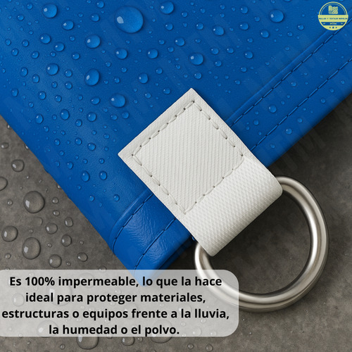 Lona Ahulada Para Agua 5x6 Mts Azul Reforzada Con Argollas