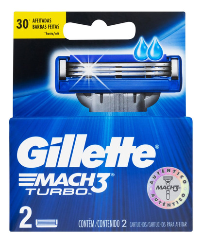 Carga para lâmina de barbear Gillette Mach3 Turbo 2 u