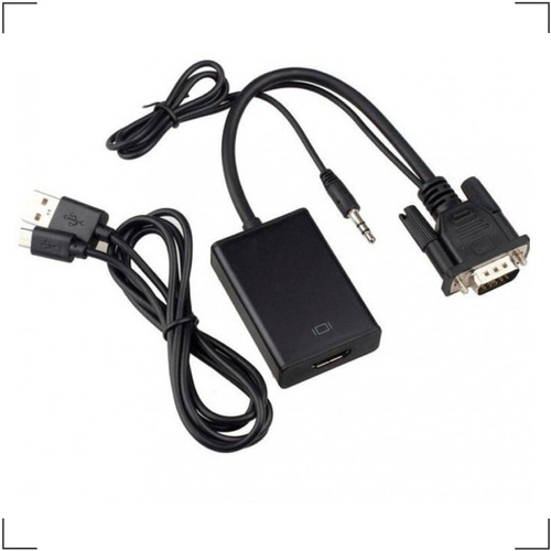 Imagem 3 de 5 de Conversor Vga X Hdmi Com Cabo P2 E Usb.