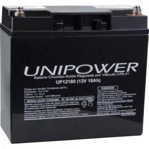 Bateria Unipower Selada 12v 18ah Alarme Nobreaks Up12180