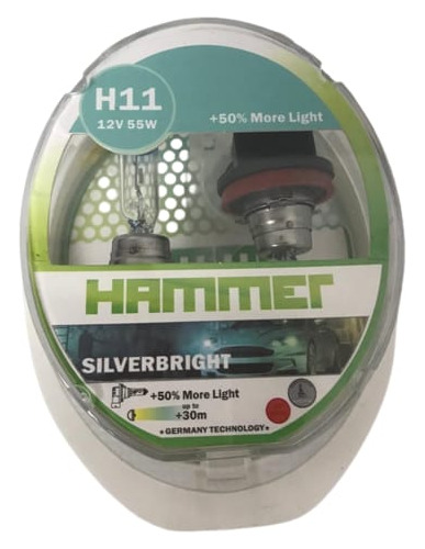 Bombillos Halógenos H11 12v 55w 50% Mas Luz Hammer