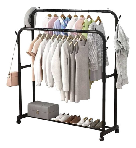 Perchero Doble  Metalico Closet - Organizador Exhibicion 