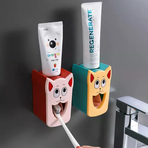 Dispensador automático de pasta de dientes de dibujos animados