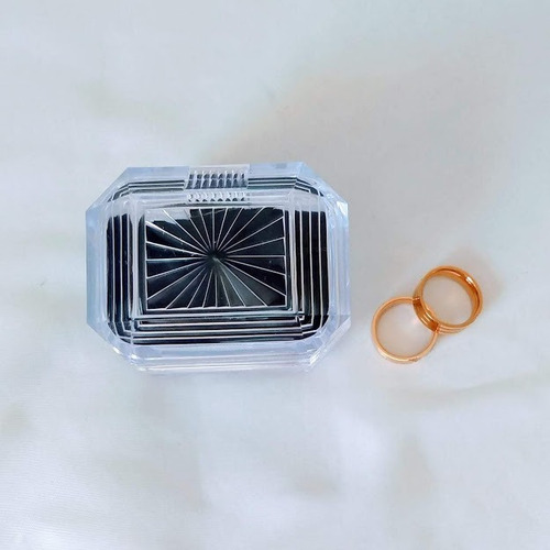 24 Estuche Acrílico Cristal Para Argollas De Compromiso 3606