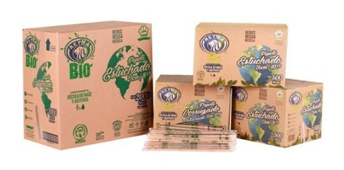 Popotes Biodegradables Estuchado 21 Cms Caja Con 2,000 