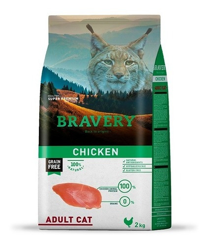 Bravery Pollo Para Gato Adulto 2 Kg