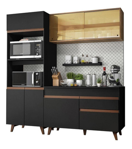 Madesa Gabinete Cocina Compacto 190cm Reims Negro/Rústico 02