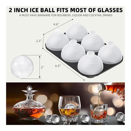 Honyao Whisky Ice Ball Ball Ball Maker De 2 Pulgadas Con El