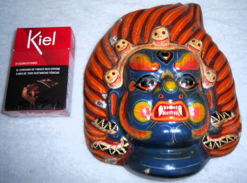 H.* Antigua Máscara Protección Djab Demonio De Bali Cerámica