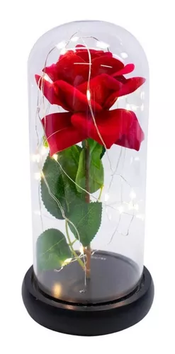 Luminária Rosa Encantada A Bela E A Fera 24x12cm Disney