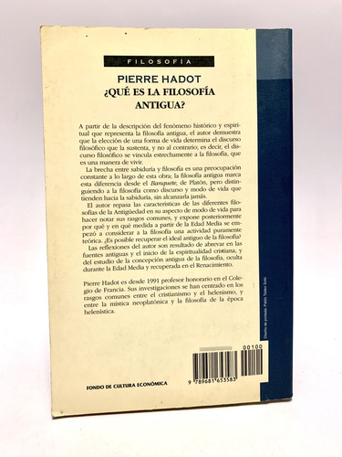 ¿qué Es La Filosofía Antigua? De Pierre Hadot (Usado)