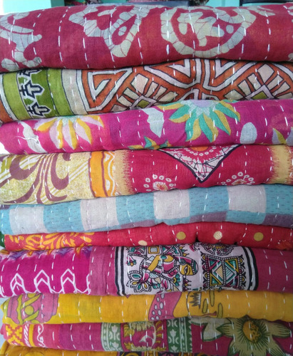 Alofacrt Colchas Tribales Kantha, Funda De Cama De Algodón V
