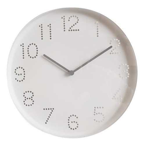 Reloj Analogico De Pared Blanco Redondo Minimalista Pila Aa
