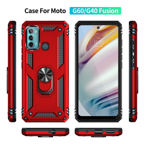 Sjghm- Capa De Celular Com Anel Magnético Para Moto G60/g40