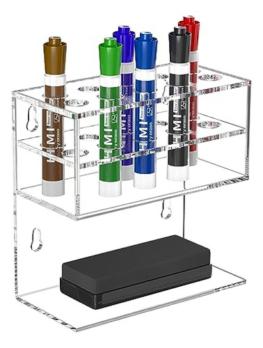 Dry Erase Marker Holder For Whiteboard, Wall Mounted 2-...