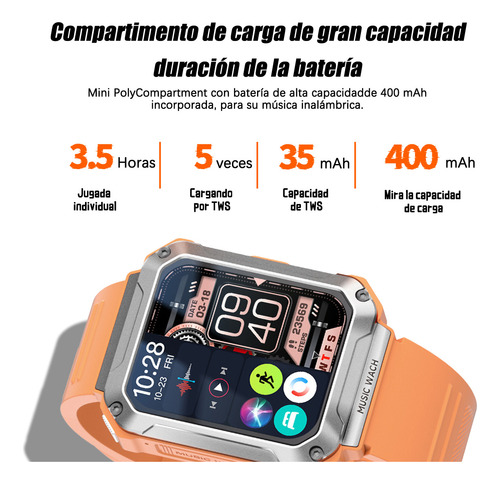 Smartwatch Reloj Inteligente Bluetooth Con Auriculare 1.96