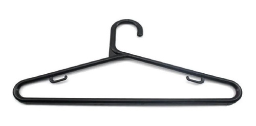 Imagem 7 de 7 de Kit 60 Cabides Preto Reforçado Arredondado Roupas Adulto
