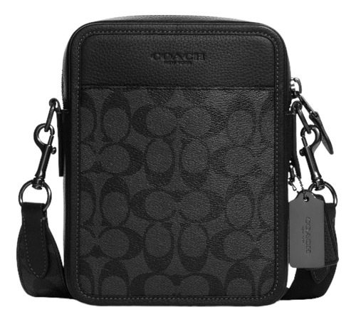 Crossbody Coach Sullivan Black Para Hombre En Piel Original