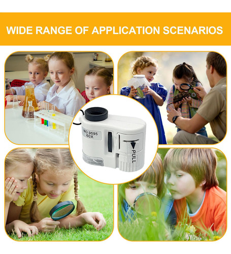 Microscopio Led De Bolsillo Mini Microscopio Con Luz Microsc