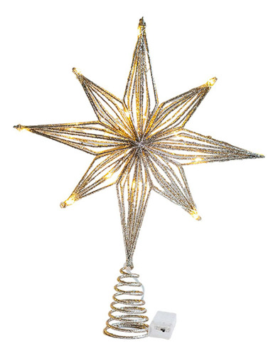 Adorno De Estrella Con Luces Para Árbol De Navidad