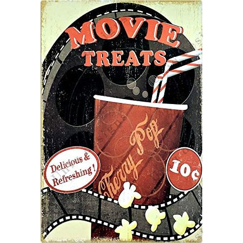 Cartel Decorativo  Movie Treats Popcorn  Sala De Cine, ...