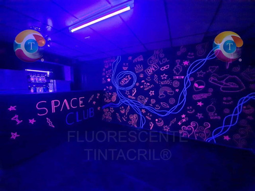 Imagen 6 de 10 de Pintura Fluorescente Neon Bicapa X 1/4 Lt. Rojo