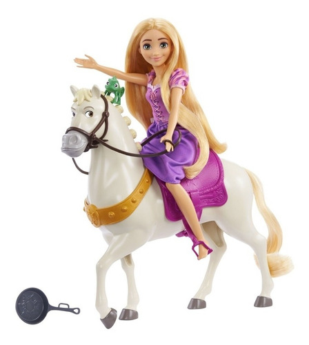 Disney Princesa Muñeca Rapunzel Y Maximus + Flynn Rider
