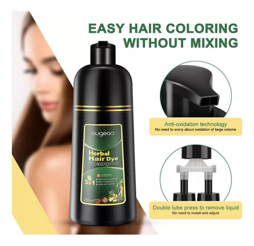 Champú De 500 Ml For Cabellos Color Gris A Castaño Oscuro